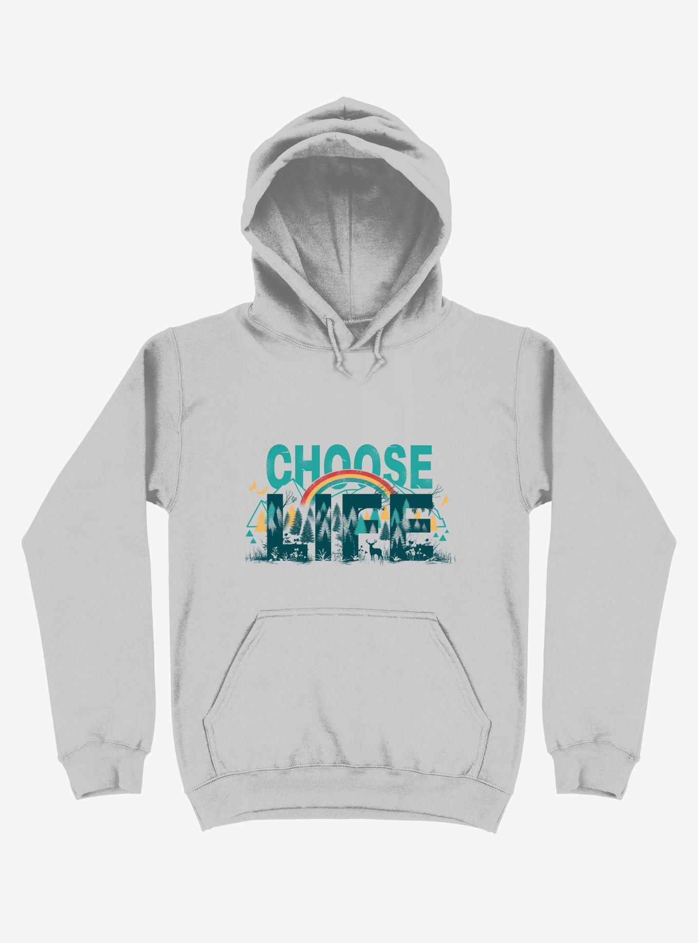 Choose To Live The Life Silver Hoodie, , hi-res