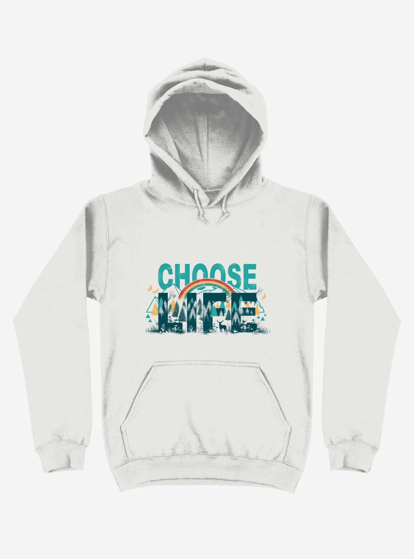 Choose To Live The Life White Hoodie, WHITE, hi-res