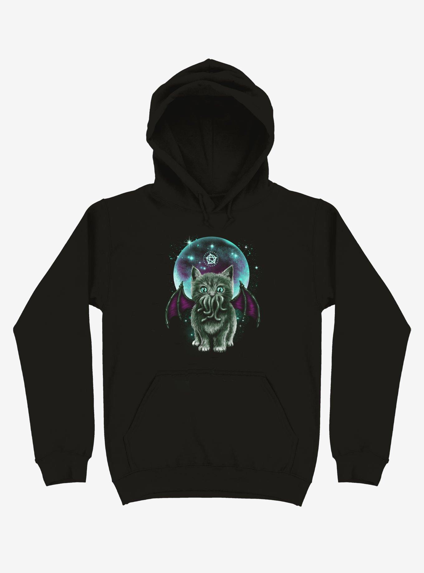 Cosmic Purrrcraft Black Hoodie, , hi-res