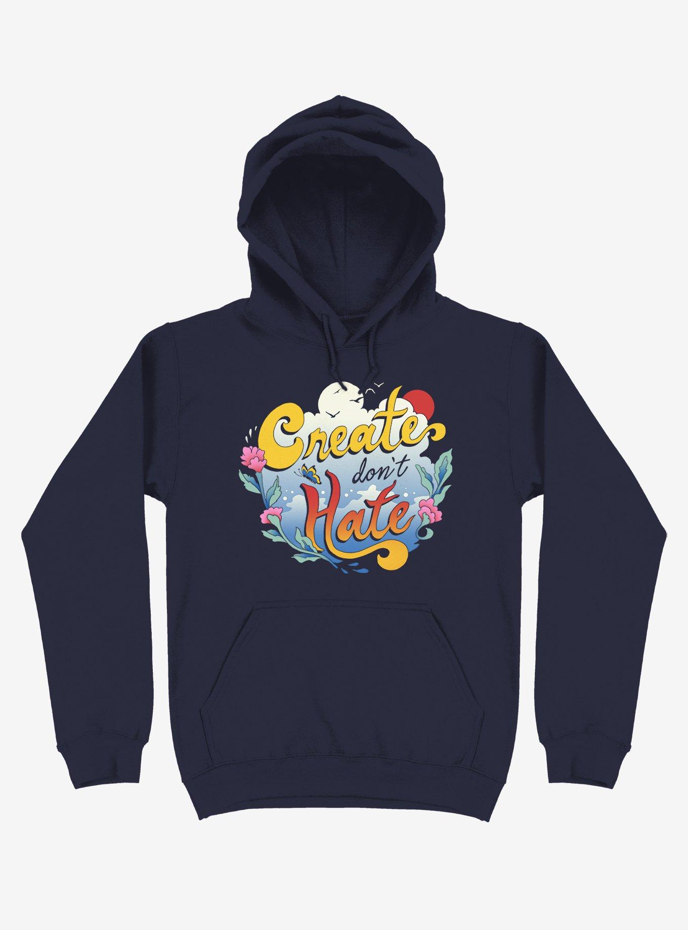 Create Don't Hate Navy Blue Hoodie, NAVY, hi-res