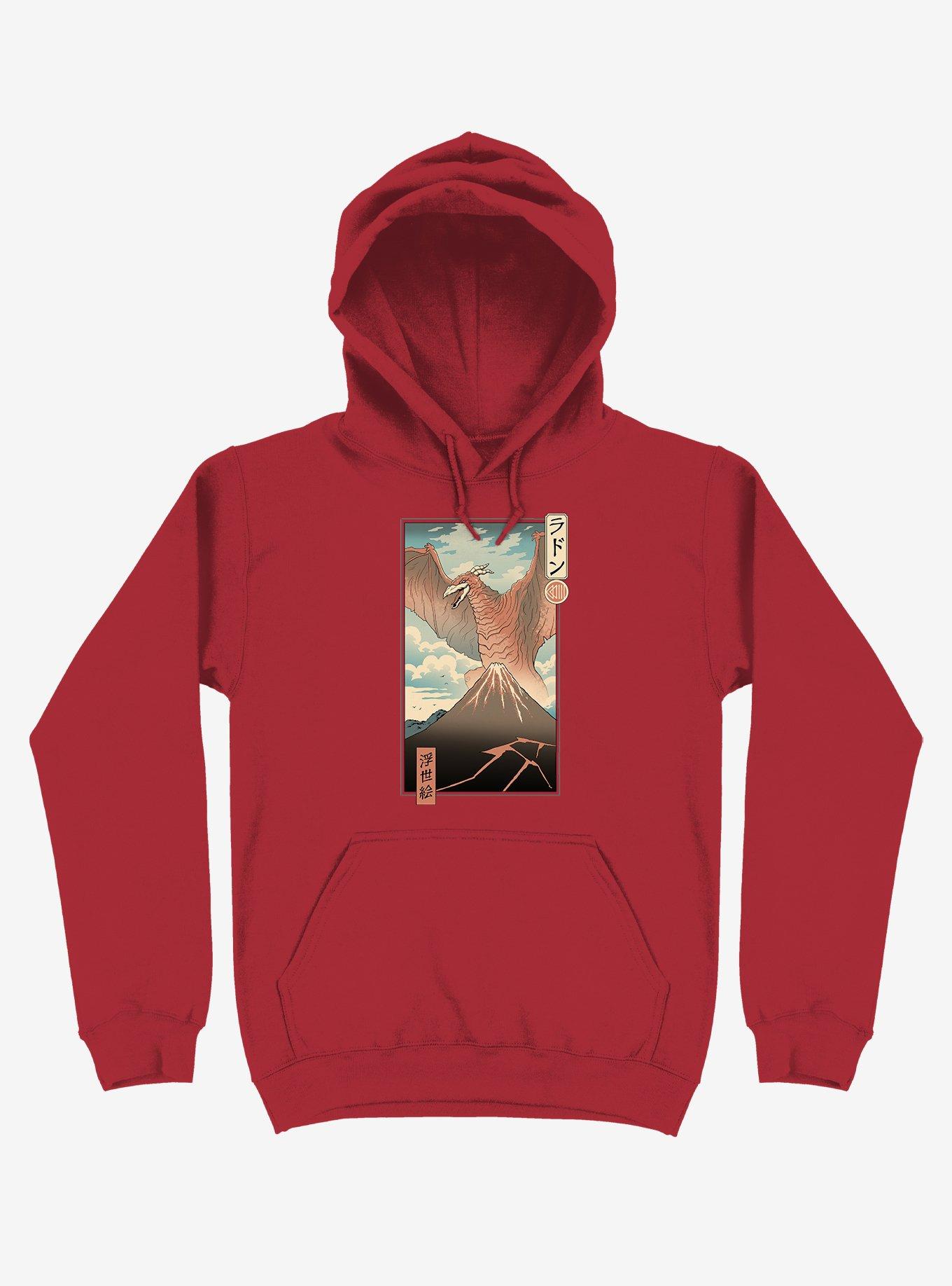 Irradiated Kaiju Ukiyo-e Red Hoodie