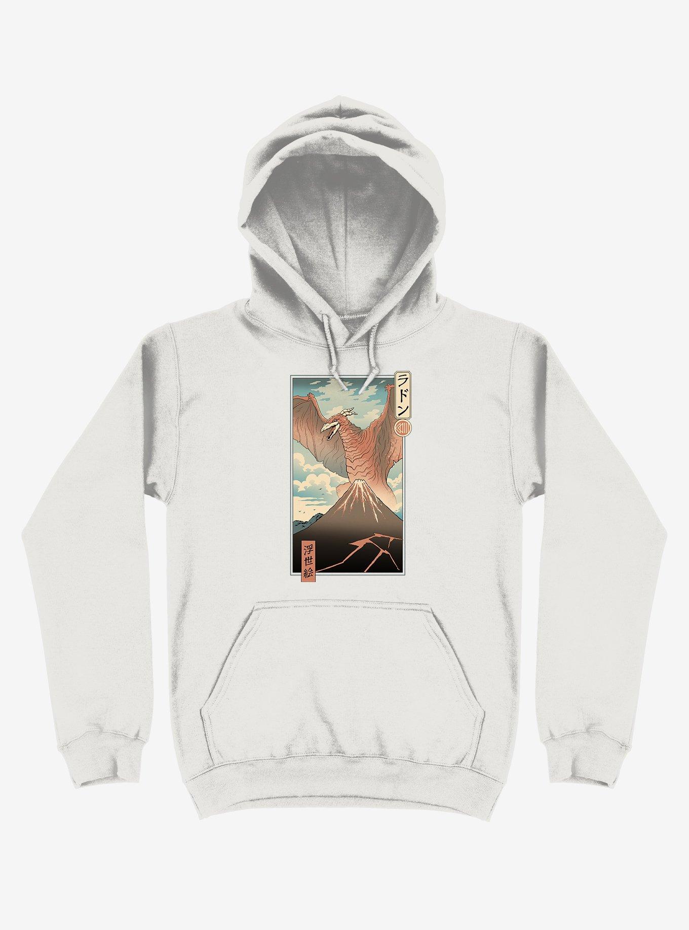 Irradiated Kaiju Ukiyo-e White Hoodie, WHITE, hi-res