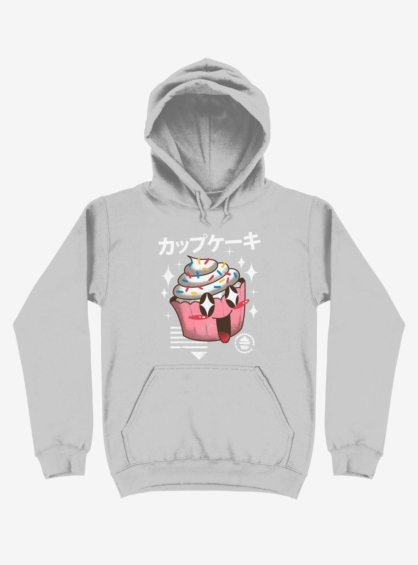 Kawaii Cupcake Silver Hoodie, SILVER, hi-res