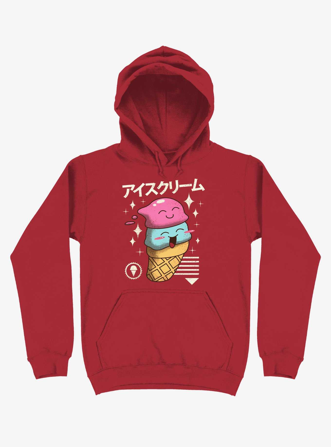 Kawaii Ice Cream Red Hoodie, , hi-res