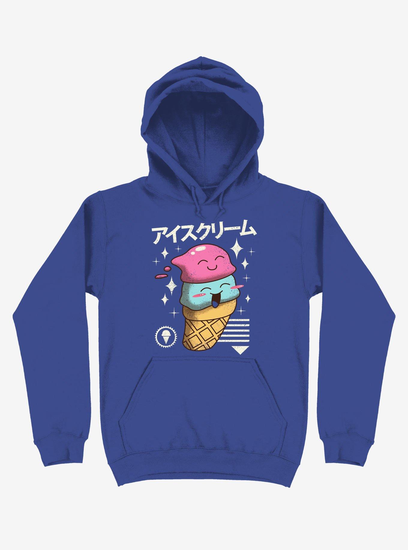 THRDLESS Kawaii Ice Cream Royal Blue Hoodie
