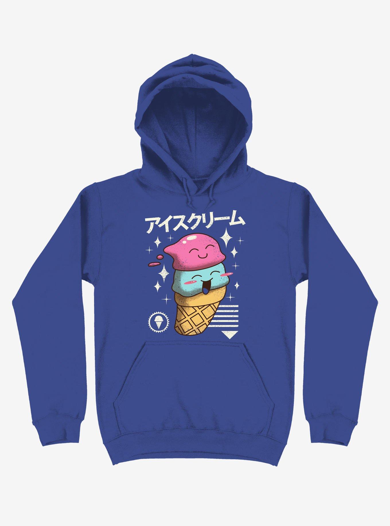 Kawaii Ice Cream Royal Blue Hoodie, ROYAL, hi-res