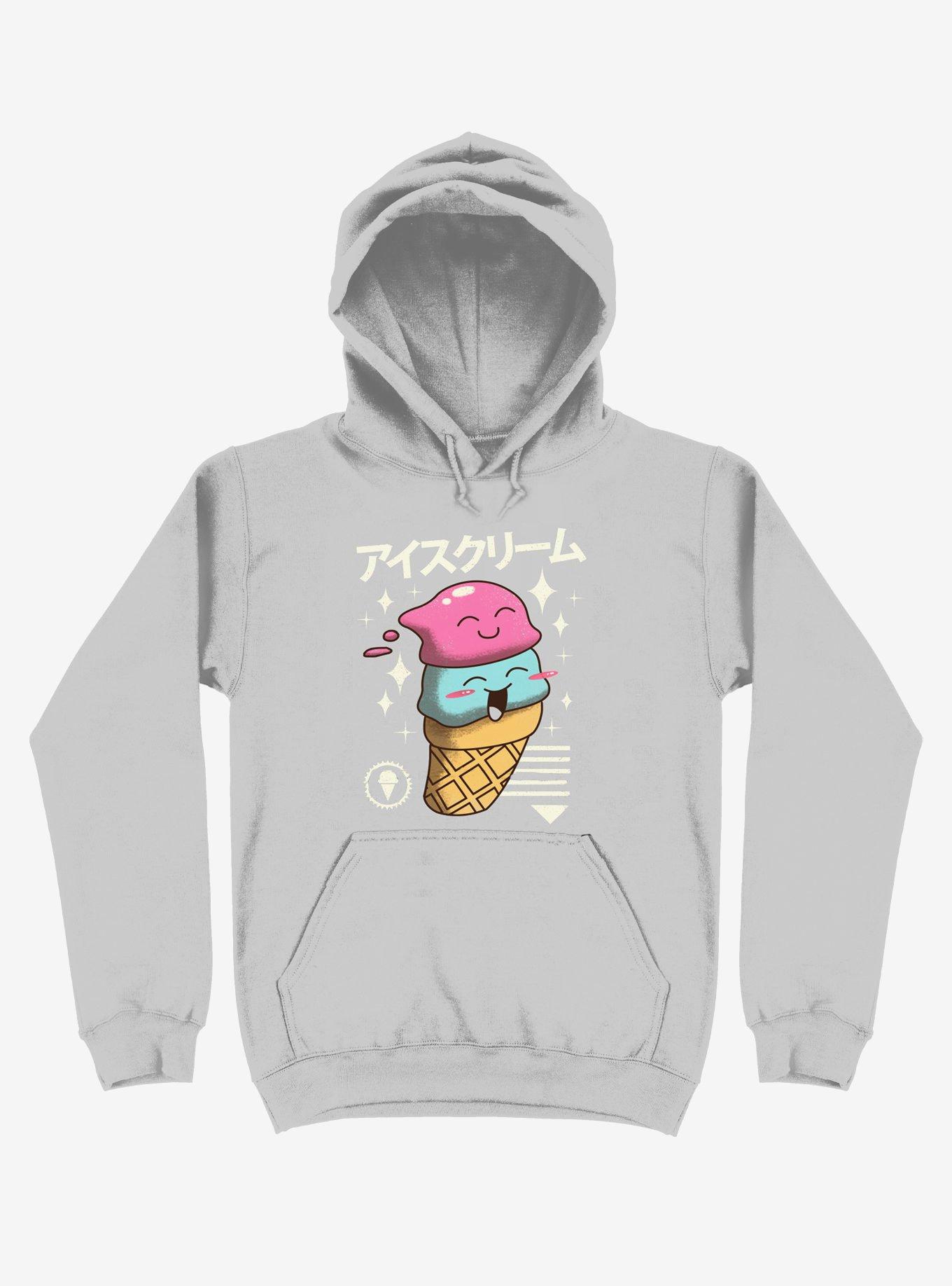 Kawaii Ice Cream Silver Hoodie, , hi-res