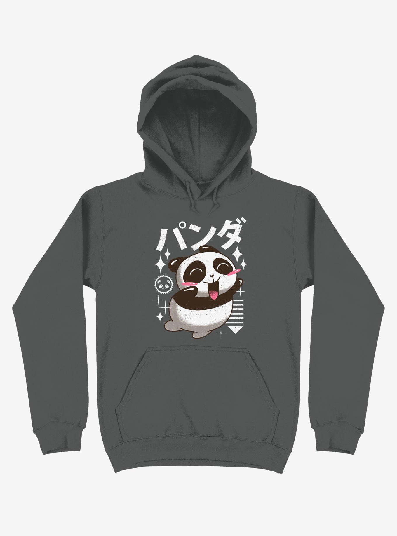 Kawaii Panda Asphalt Grey Hoodie, ASPHALT, hi-res