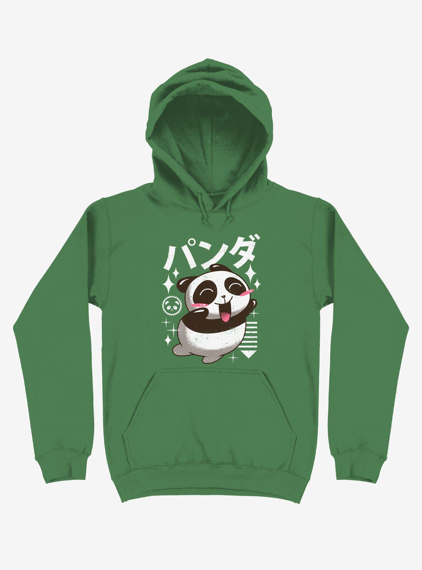 Kawaii Panda Kelly Green Hoodie, , hi-res
