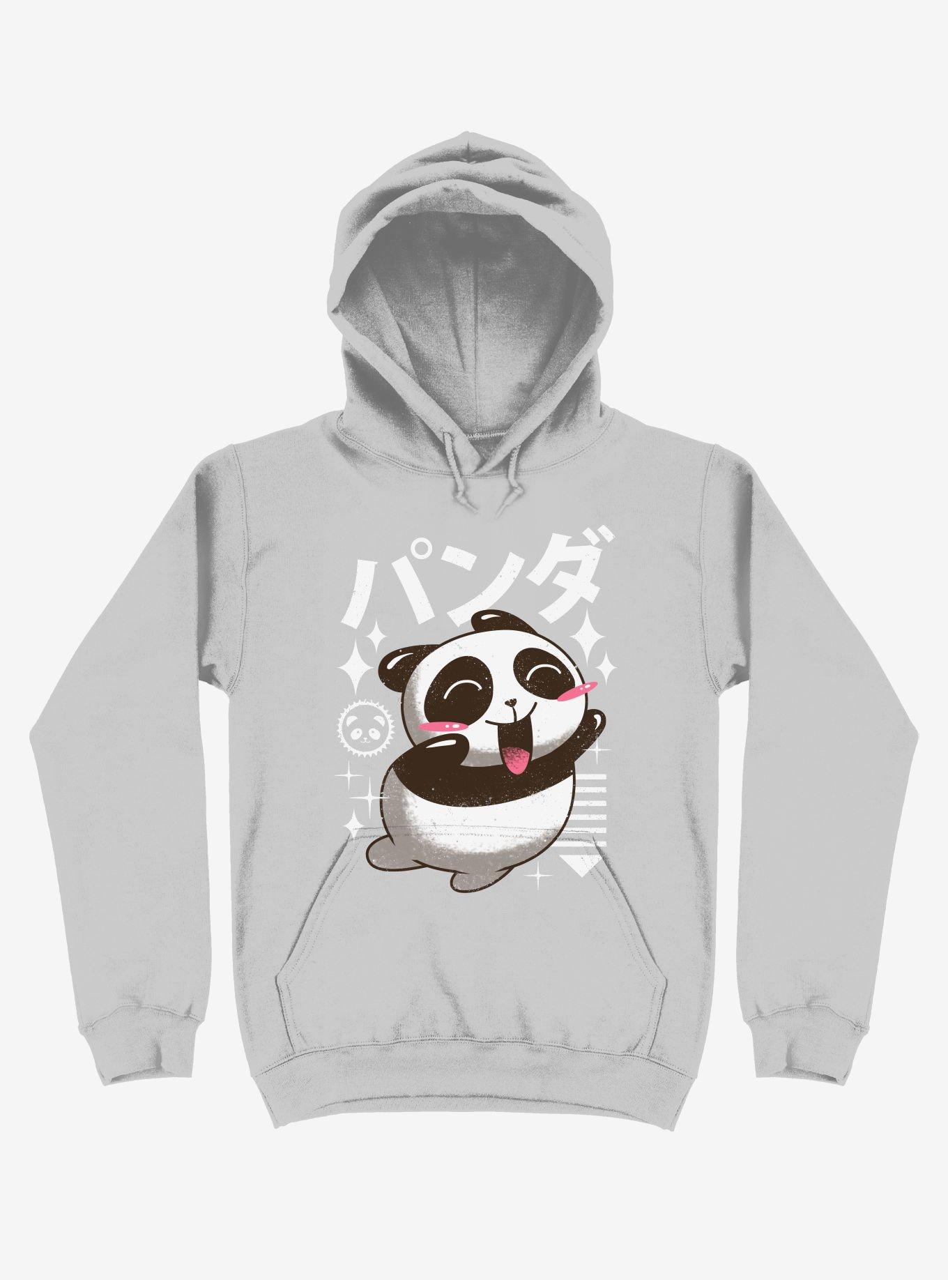 Kawaii Panda Silver Hoodie, , hi-res