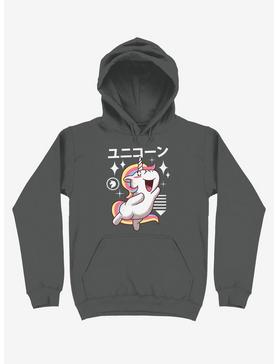 Kawaii Unicorn Asphalt Grey Hoodie, , hi-res