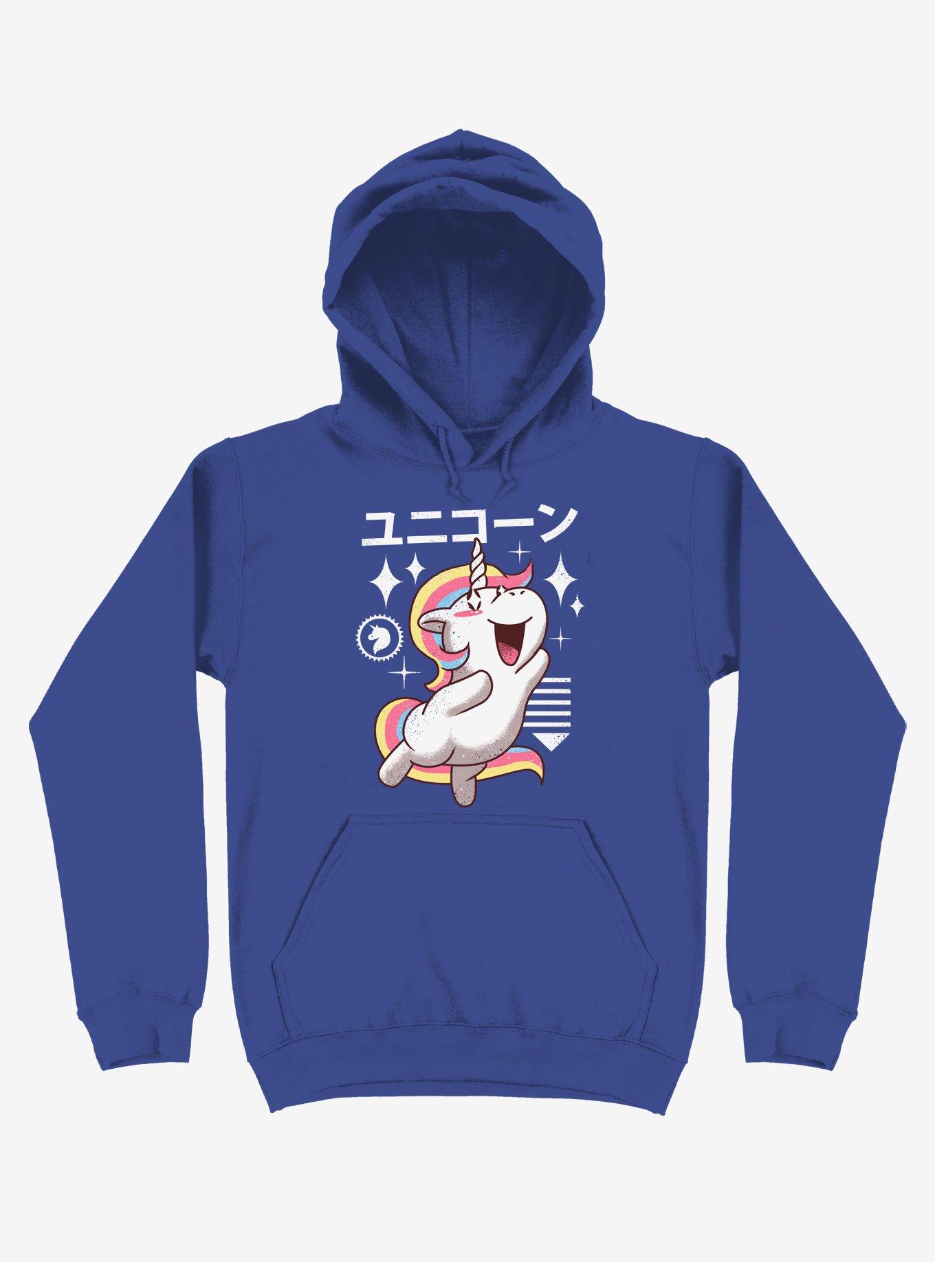 THRDLESS Kawaii Unicorn Royal Blue Hoodie