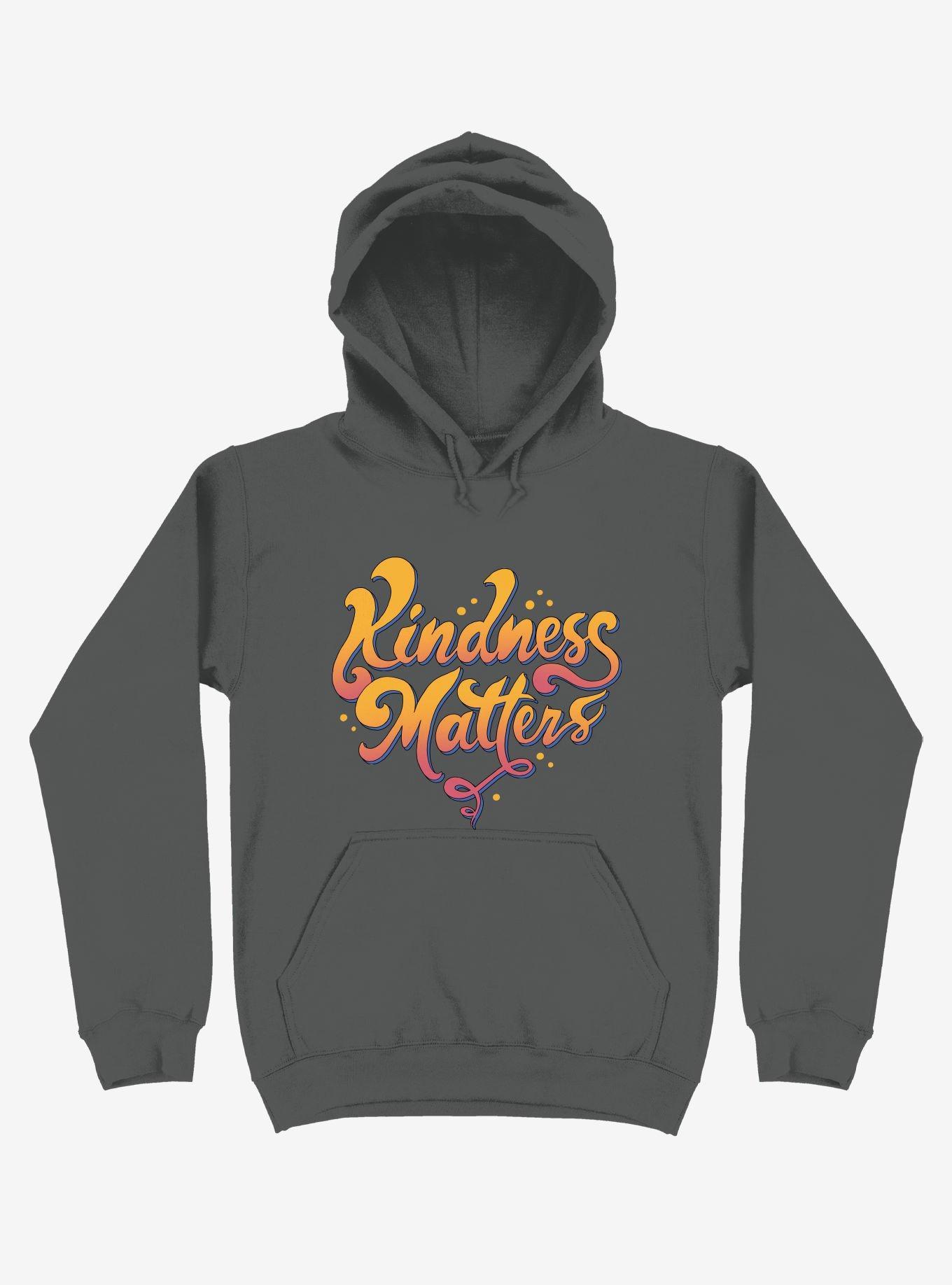 Kindness Matters Asphalt Grey Hoodie, ASPHALT, hi-res