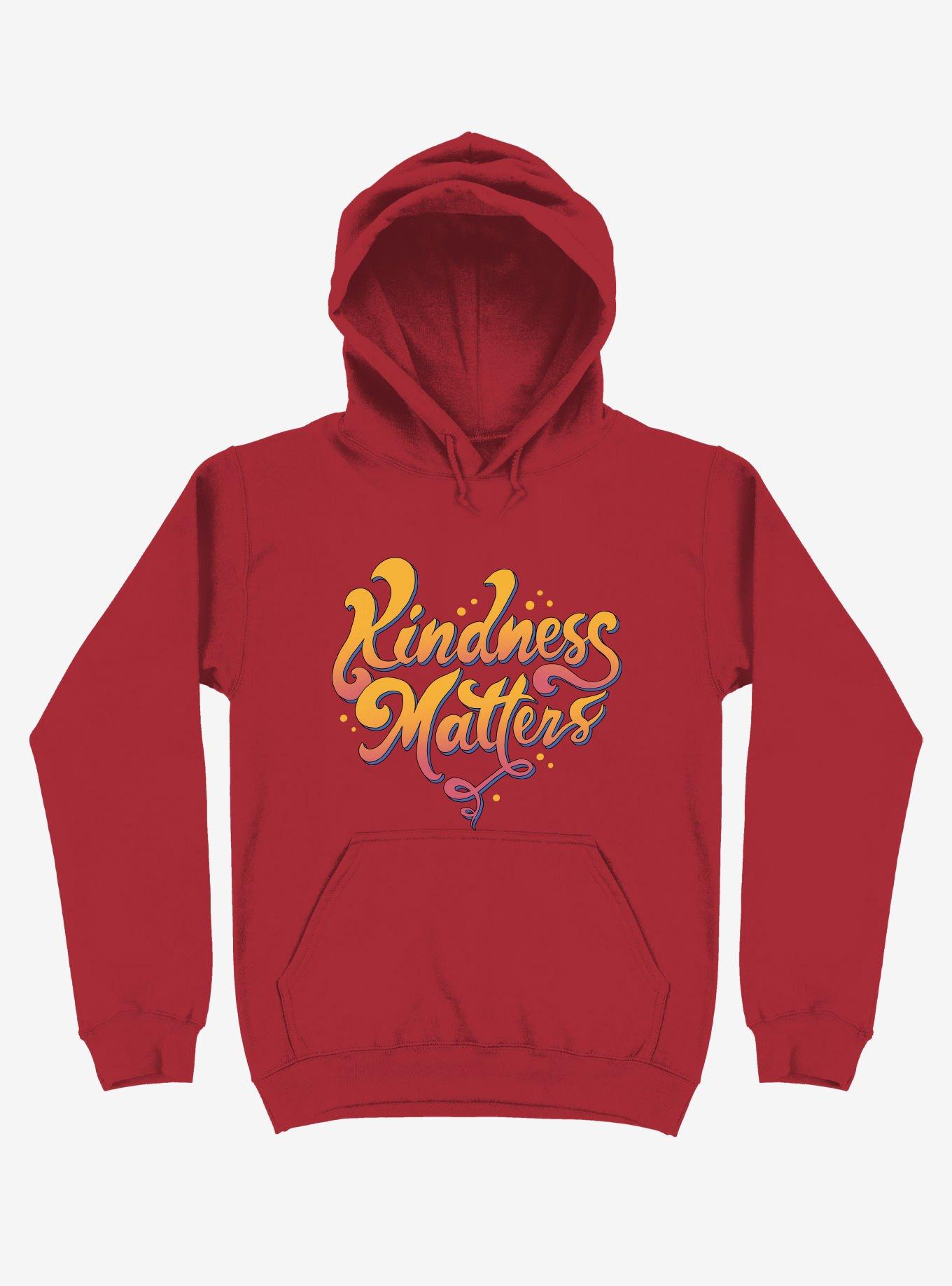 Kindness Matters Red Hoodie, RED, hi-res