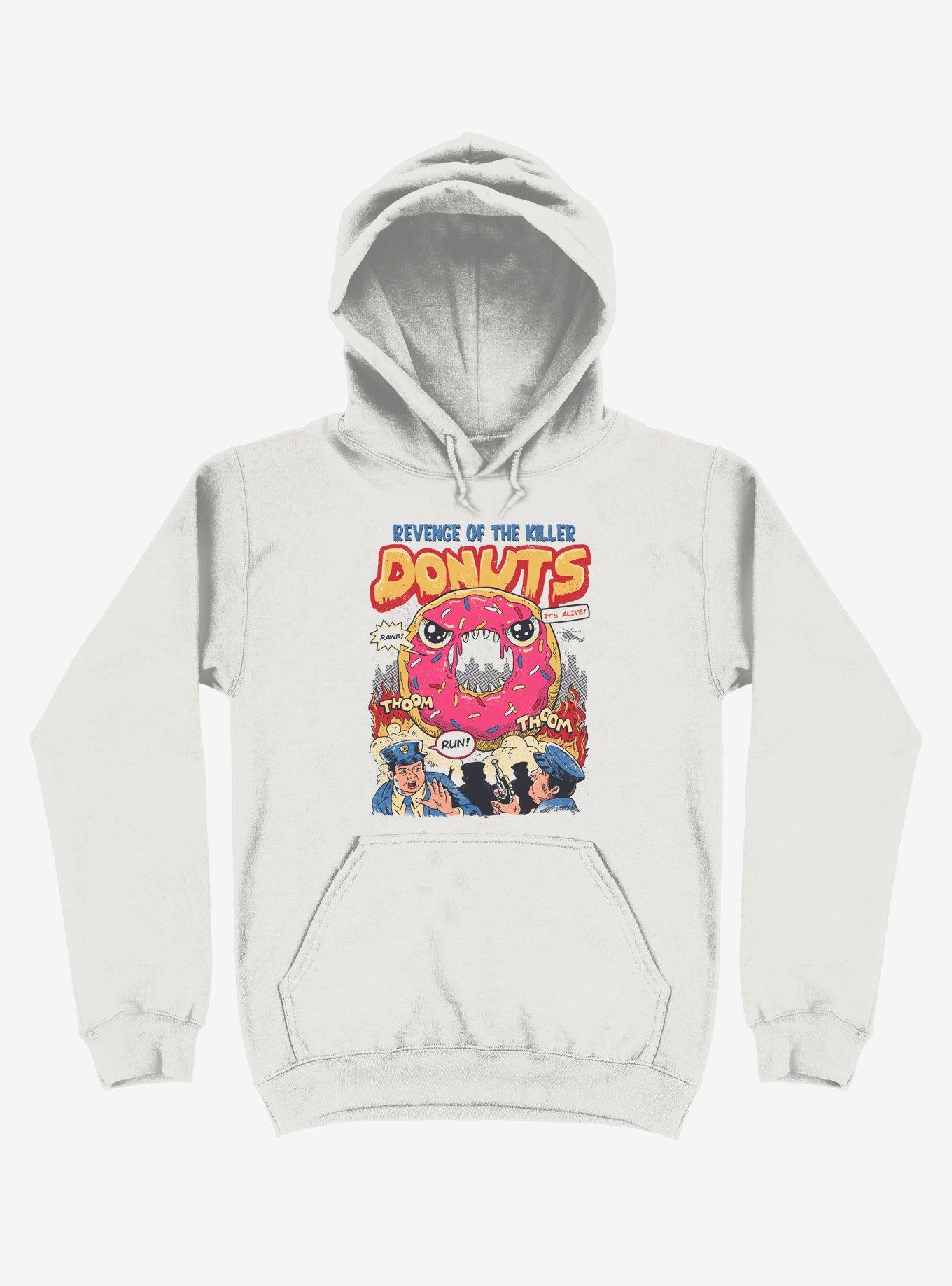 Revenge Of The Killer Donuts White Hoodie, , hi-res