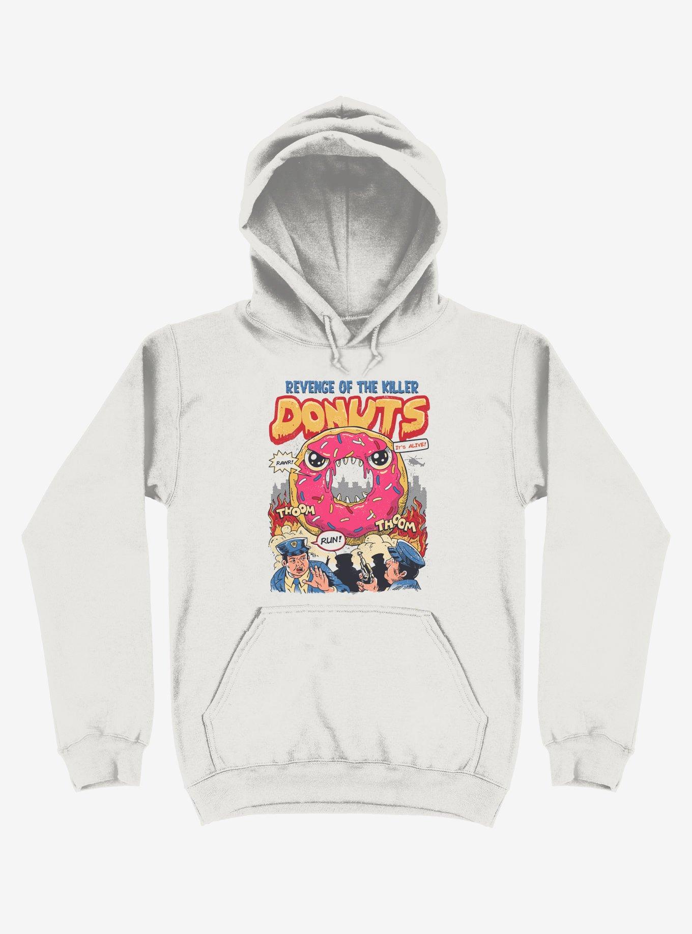 Revenge Of The Killer Donuts White Hoodie, WHITE, hi-res