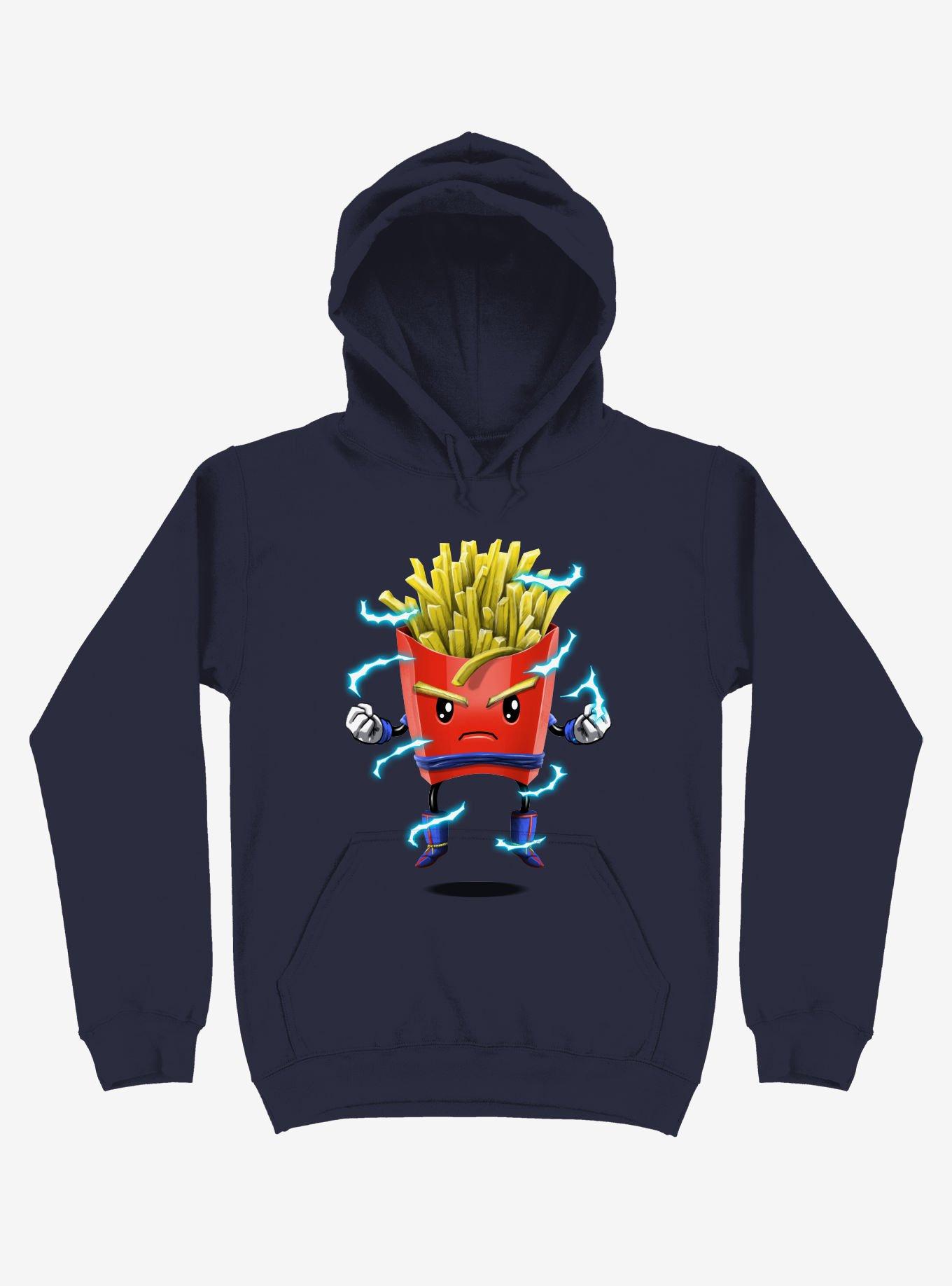 Saiyan Fries Navy Blue Hoodie, NAVY, hi-res