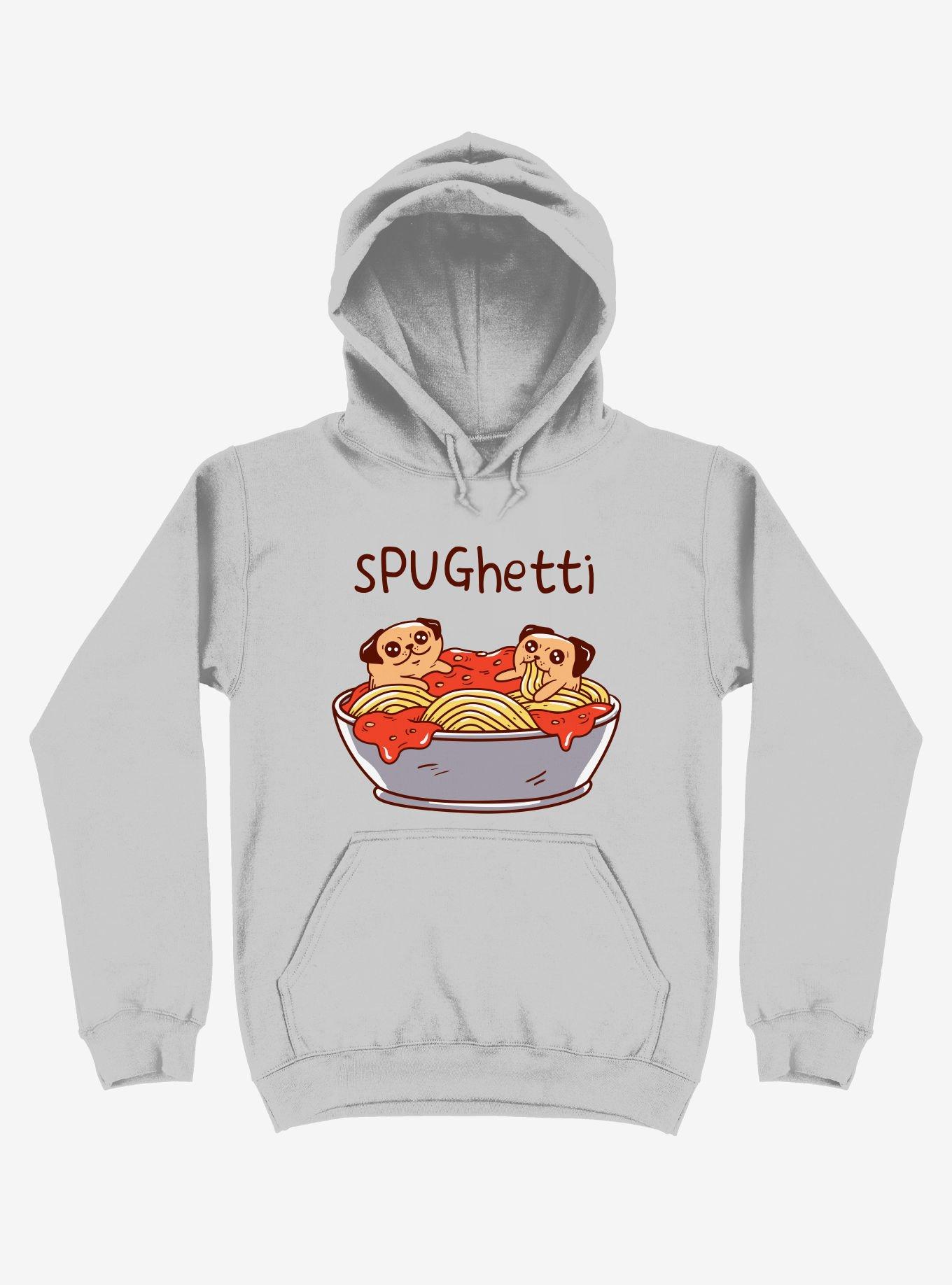 Spughetti Spaghetti Pugs Silver Hoodie, SILVER, hi-res