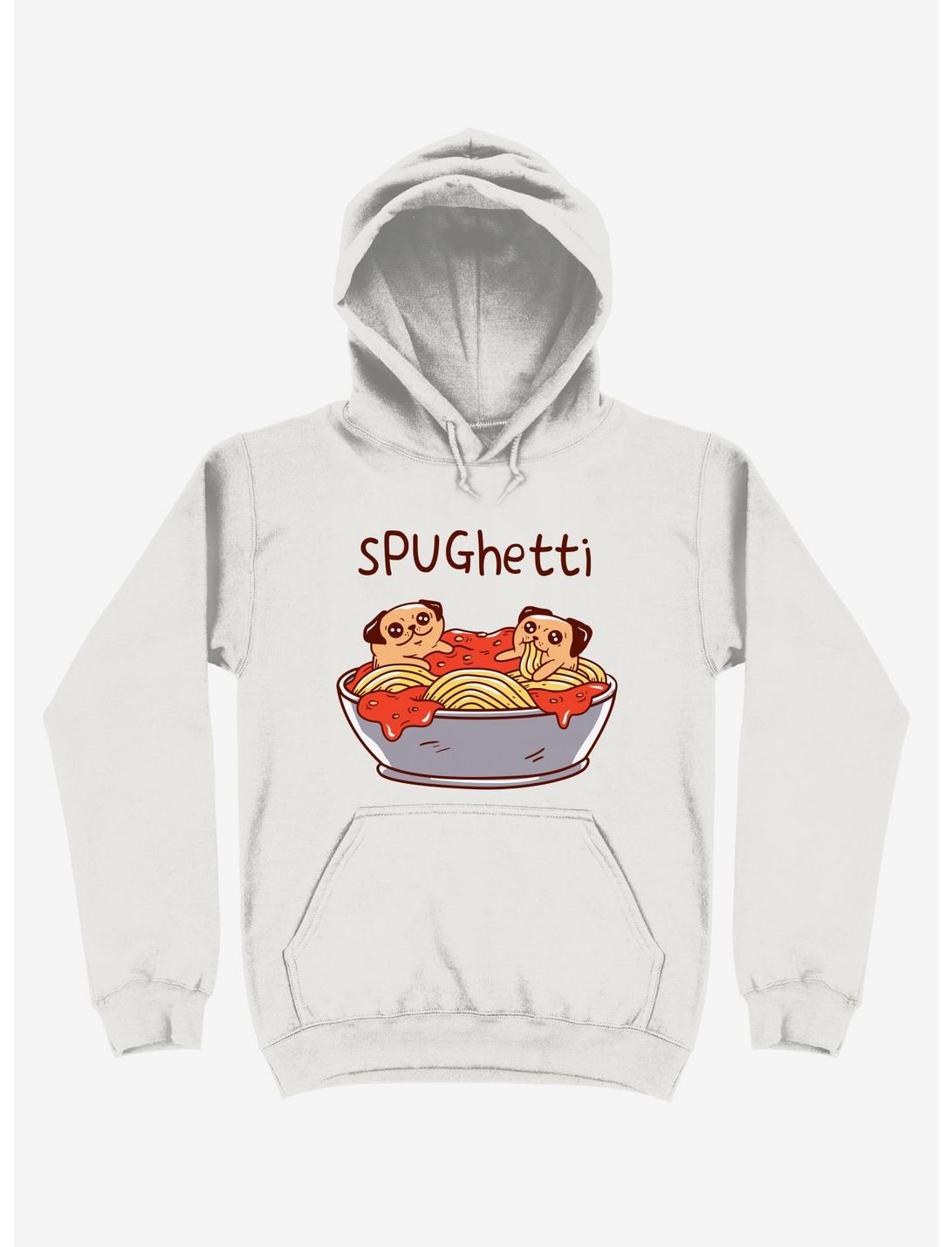 Spughetti Spaghetti Pugs White Hoodie, WHITE, hi-res