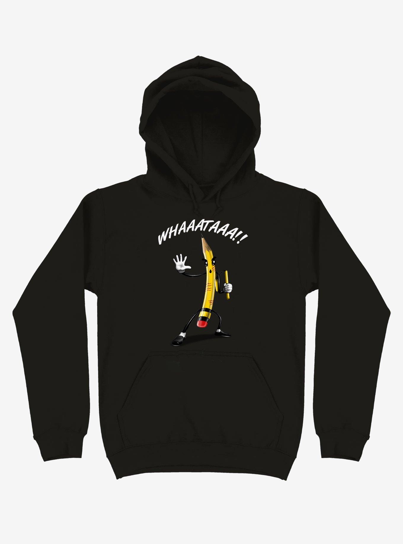 Whaaataaa!! Pencil Black Hoodie, BLACK, hi-res