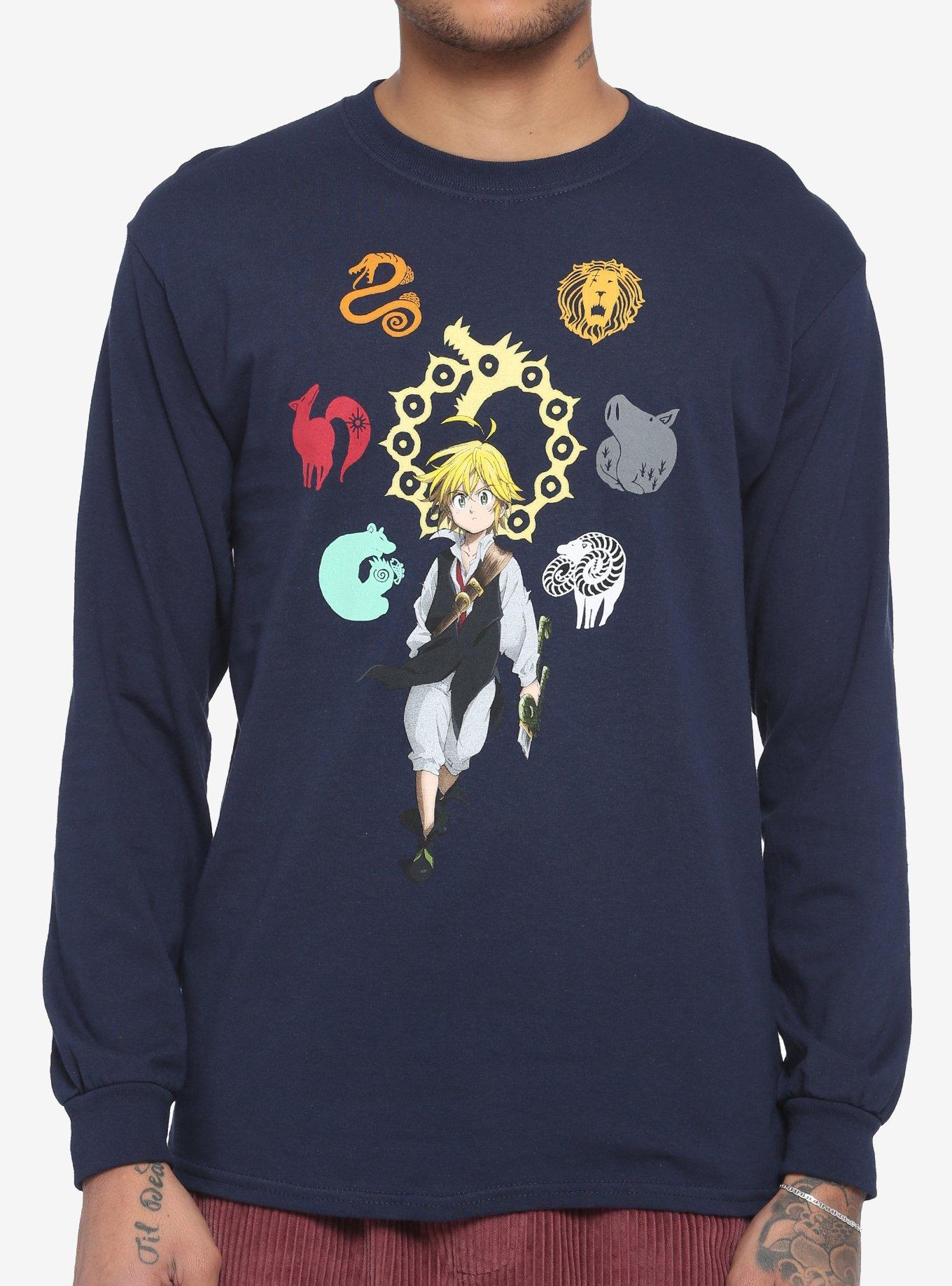 The Seven Deadly Sins Symbols Long-Sleeve T-Shirt, BLUE, hi-res