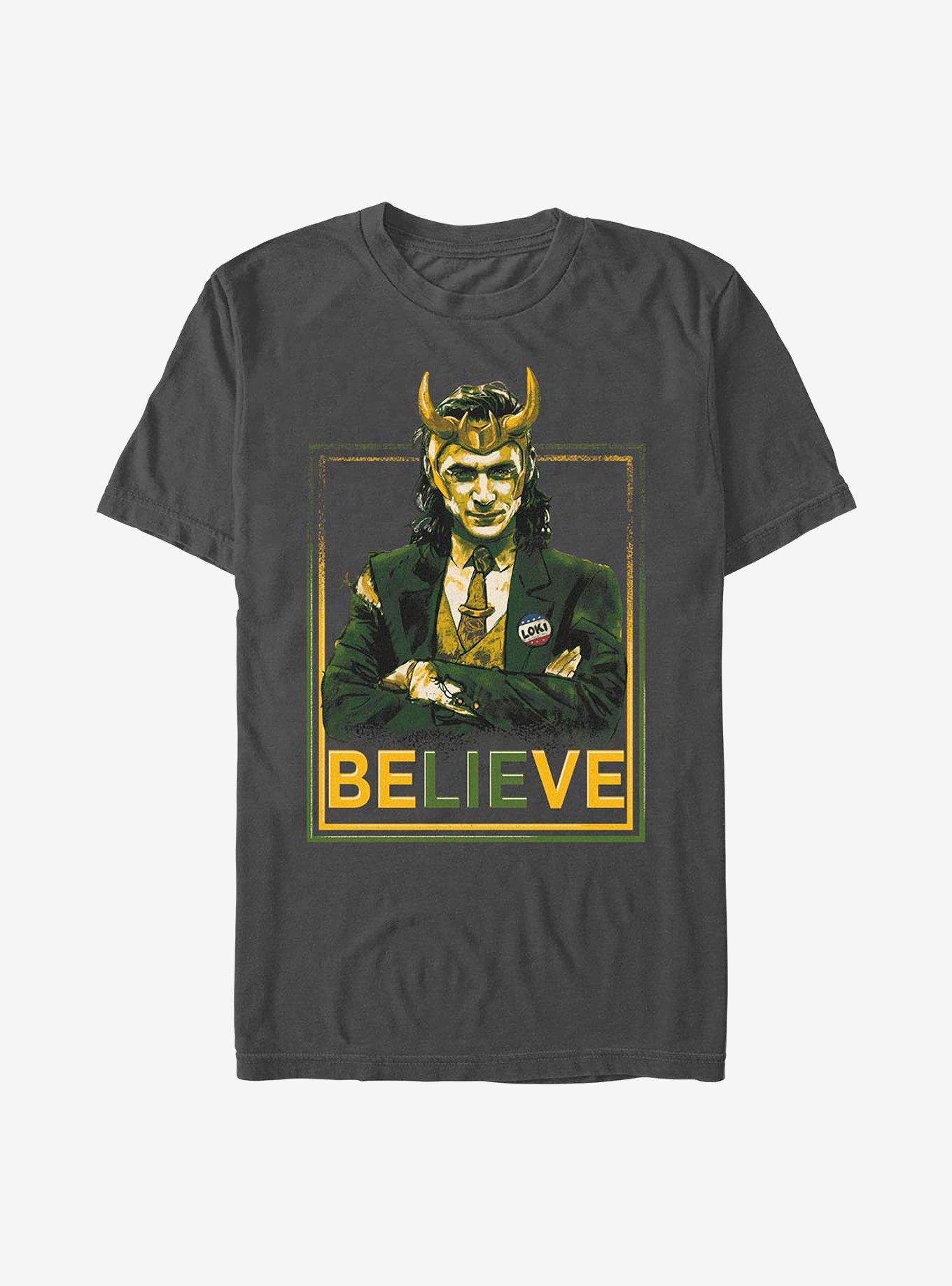Marvel Loki Political Motive T-Shirt, CHARCOAL, hi-res