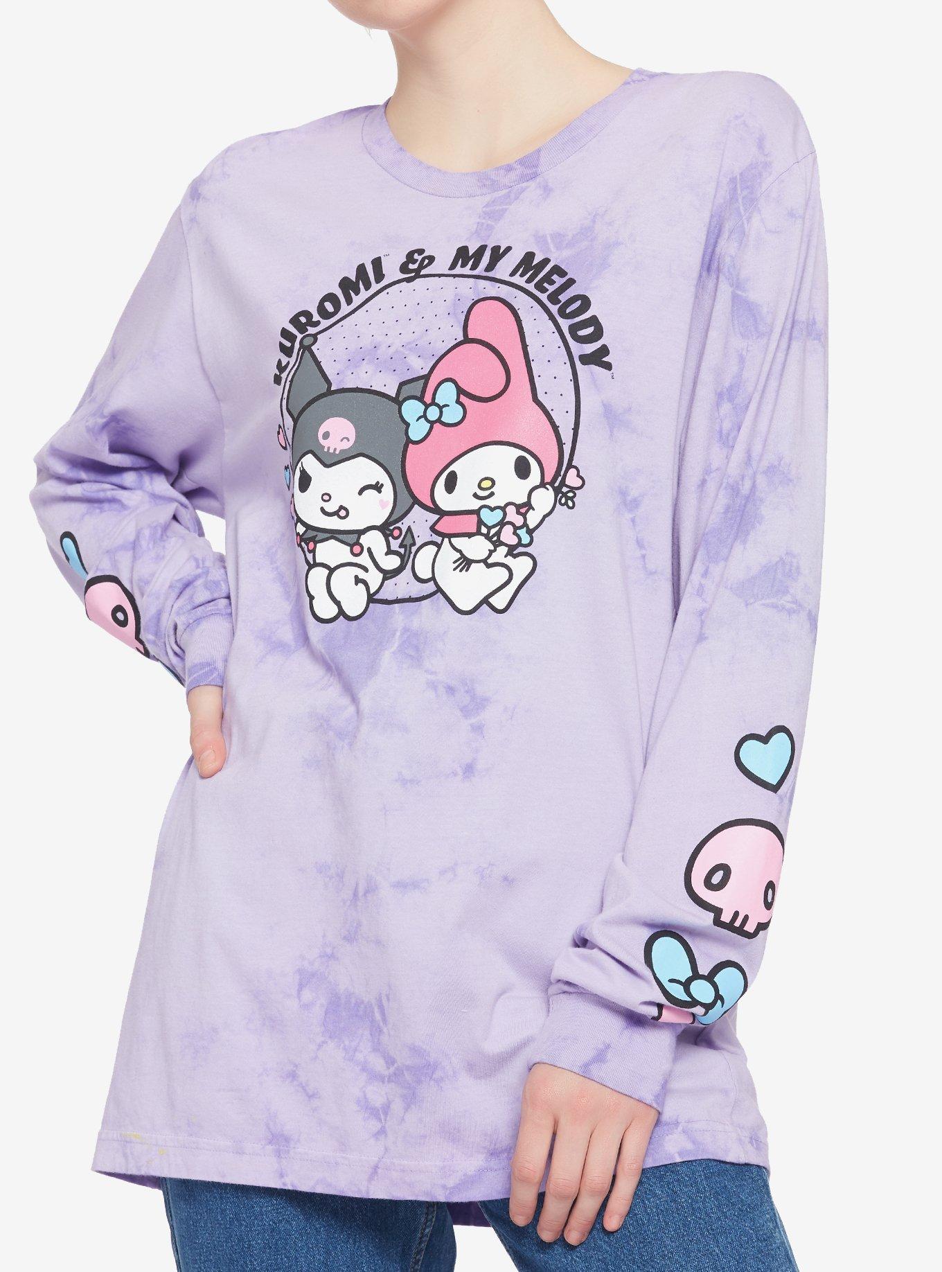 My Melody & Kuromi Purple Wash Girls Long-Sleeve T-Shirt, MULTI, hi-res