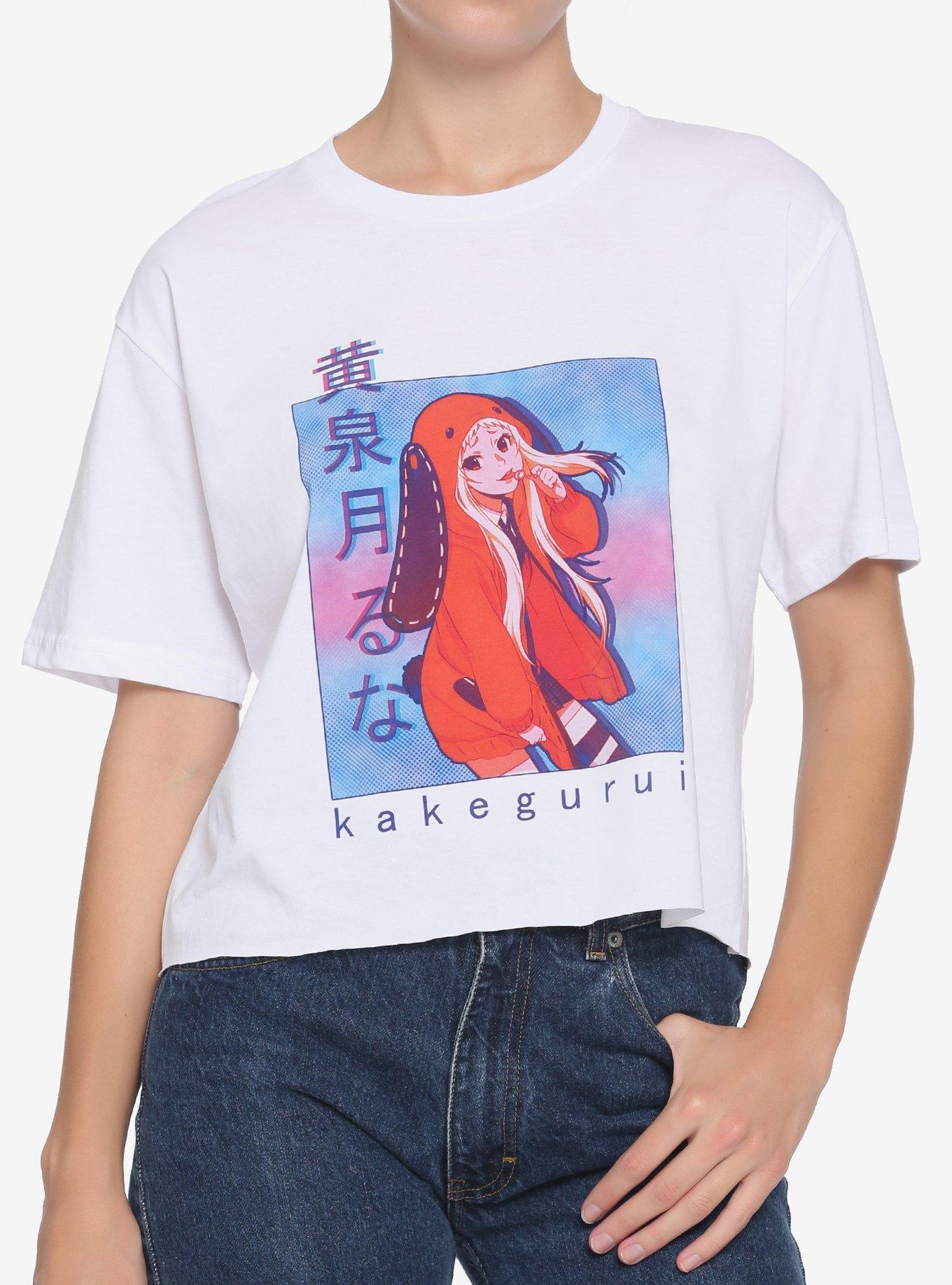 Kakegurui Yomozuki Boyfriend Fit Girls Crop T-Shirt, MULTI, hi-res