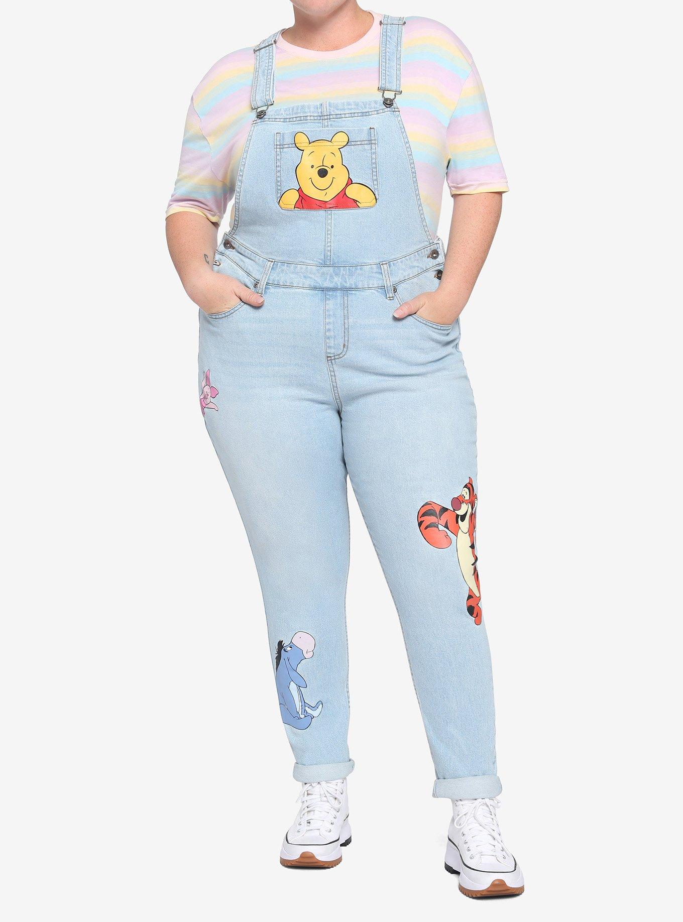 Disney Winnie The Pooh Mom Jean Overalls Plus Size, MULTI, hi-res