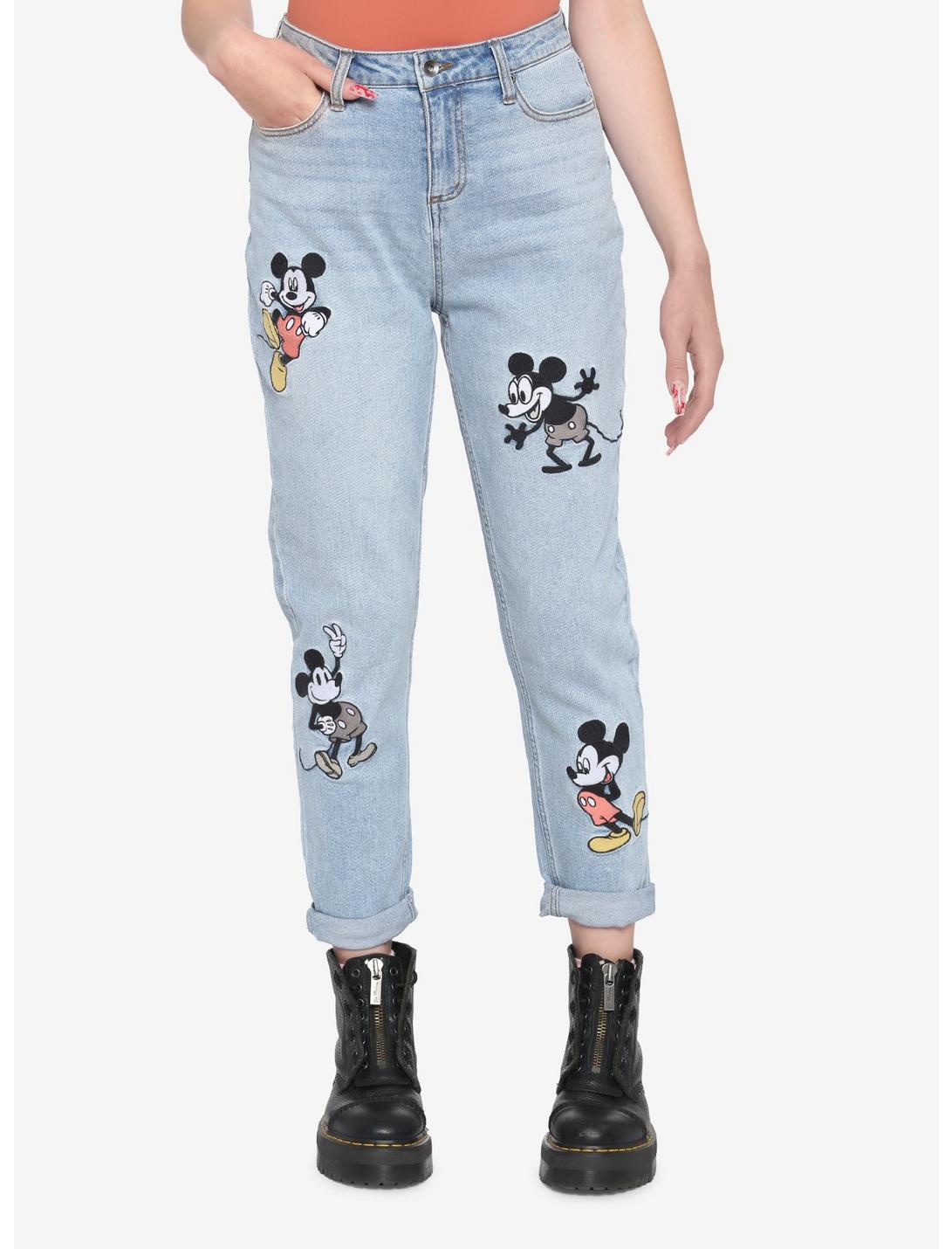 Her Universe Disney Mickey Mouse Embroidered Mom Jeans | Her Universe