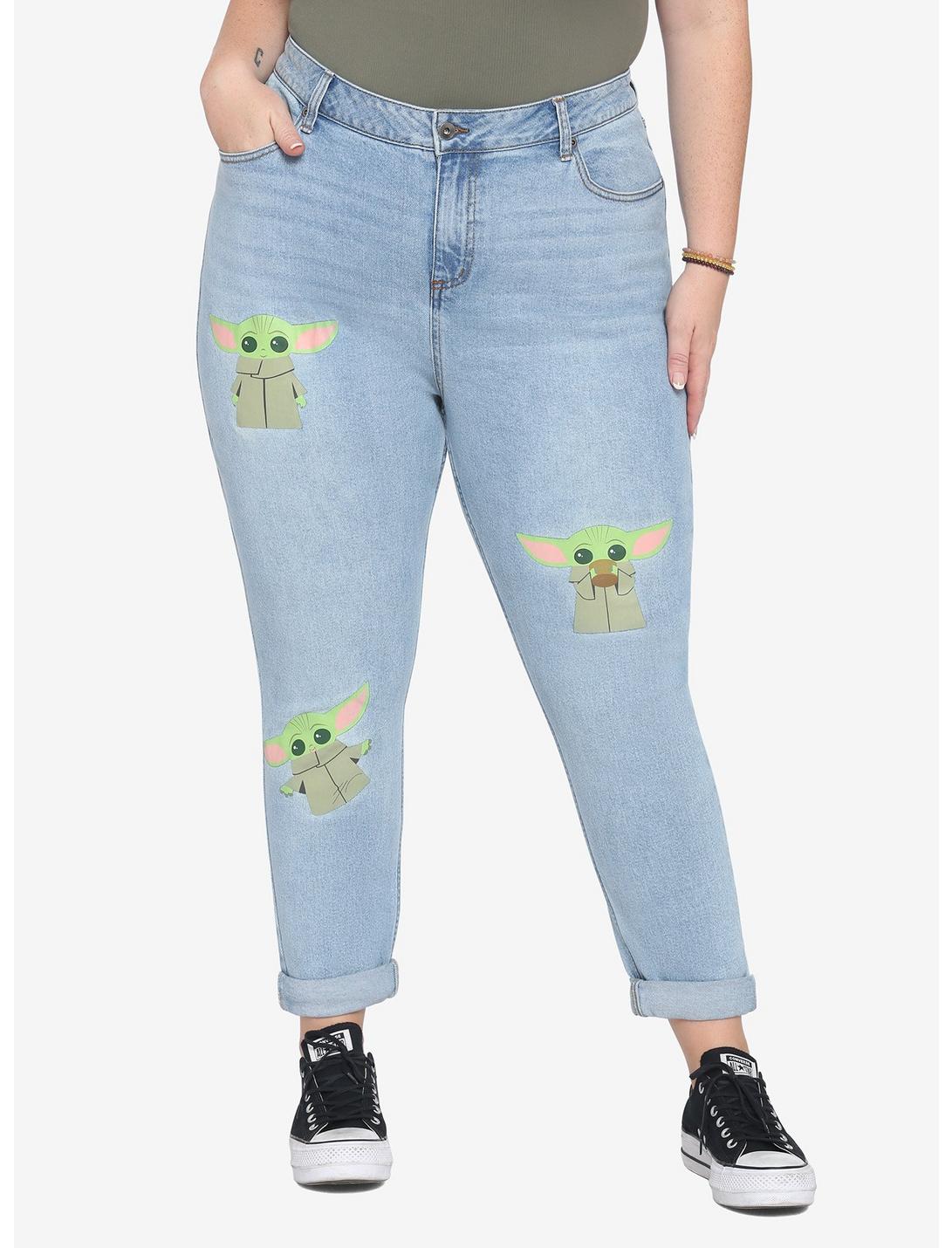 Her Universe Star Wars The Mandalorian The Child Mom Jeans Plus Size, MULTI, hi-res