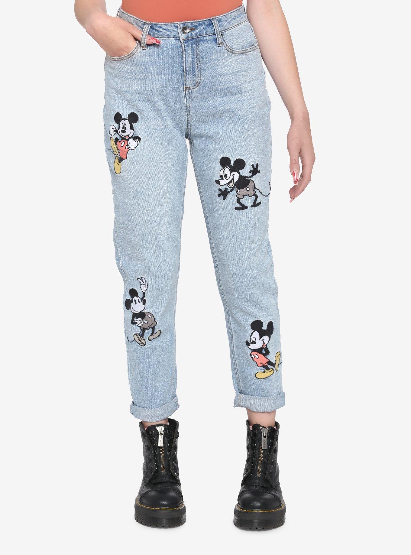 Her Universe Disney Mickey Mouse Embroidered Mom Jeans