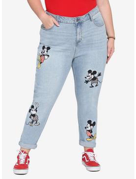Her Universe Disney Mickey Mouse Embroidered Mom Jeans Plus Size, MULTI, hi-res