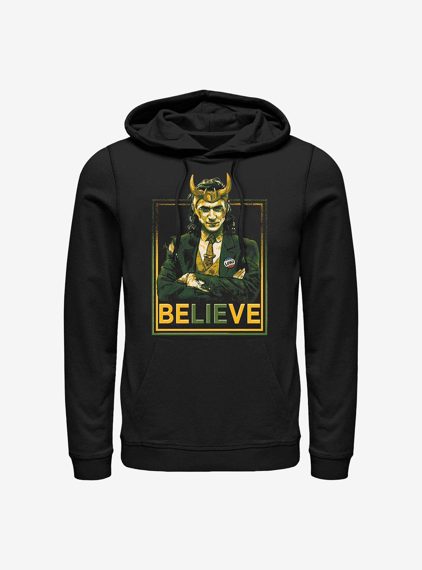 Marvel Loki Believe Political Motive Hoodie, BLACK, hi-res