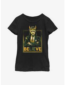 Marvel Loki Believe Political Motive Youth Girls T-Shirt, , hi-res