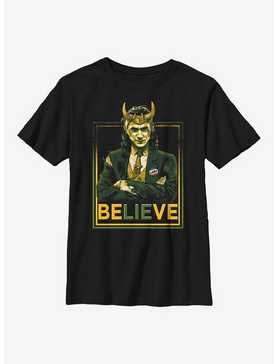 Marvel Loki Believe Political Motive Youth T-Shirt, , hi-res