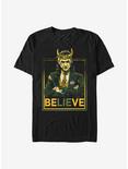 Marvel Loki Believe Political Motive T-Shirt, BLACK, hi-res