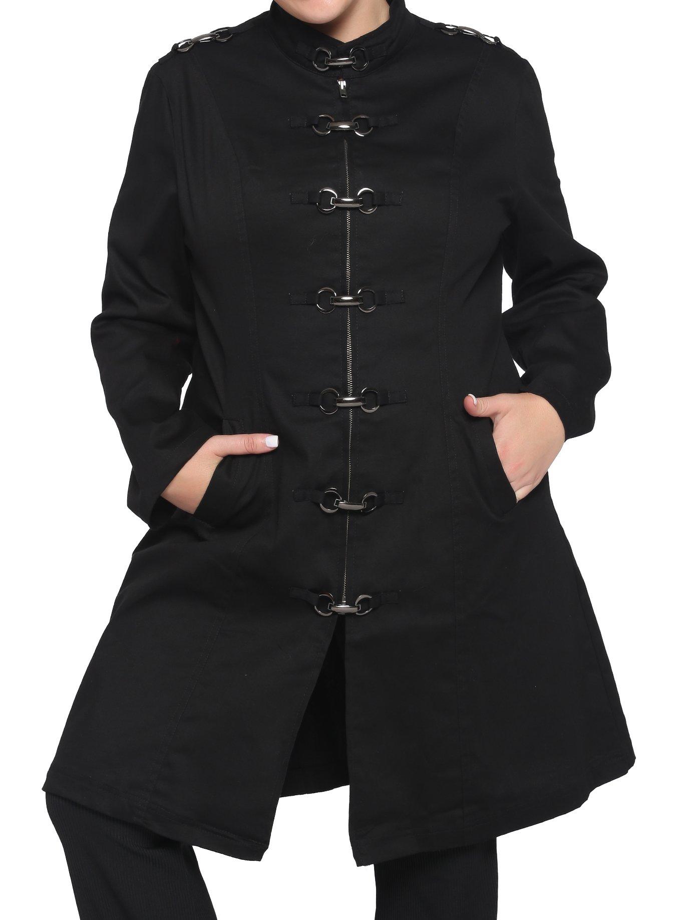 Black Strait Coat Plus Size, , hi-res