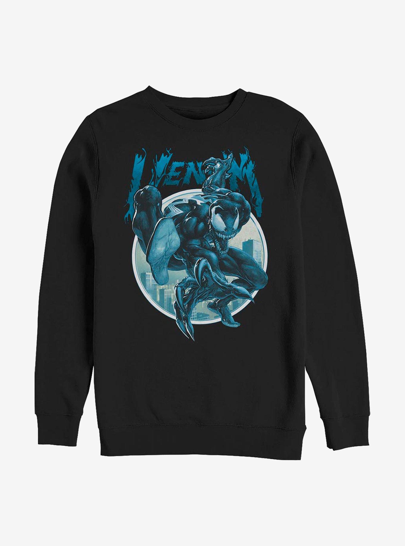 Marvel Venom Circle Frame Crew Sweatshirt, BLACK, hi-res