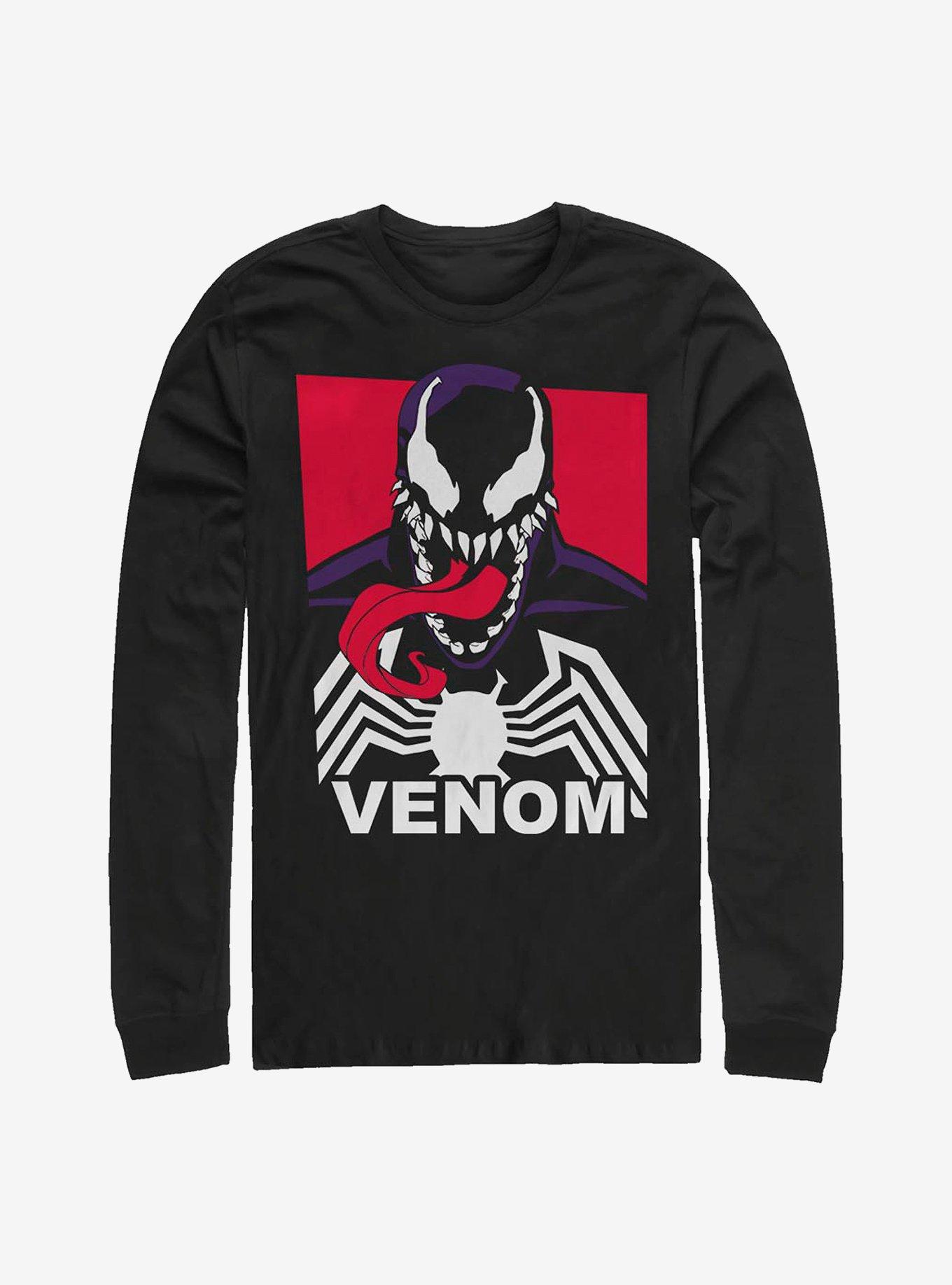 Marvel Venom Face Long-Sleeve T-Shirt, BLACK, hi-res