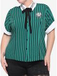Her Universe Disney The Haunted Mansion Leota Stripe Girls Woven Button-Up Plus Size, MULTI, hi-res