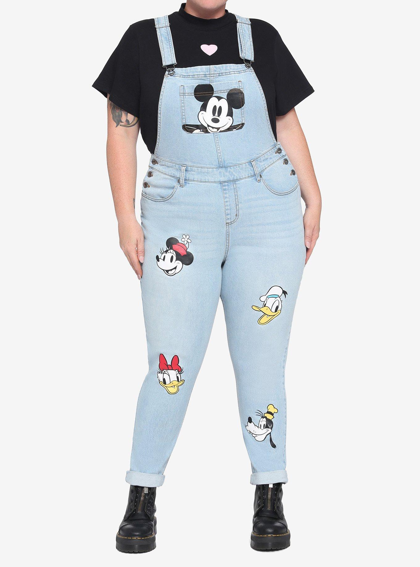 Disney Mickey Mouse & Friends Mom Jean Overalls Plus Size, MULTI, hi-res
