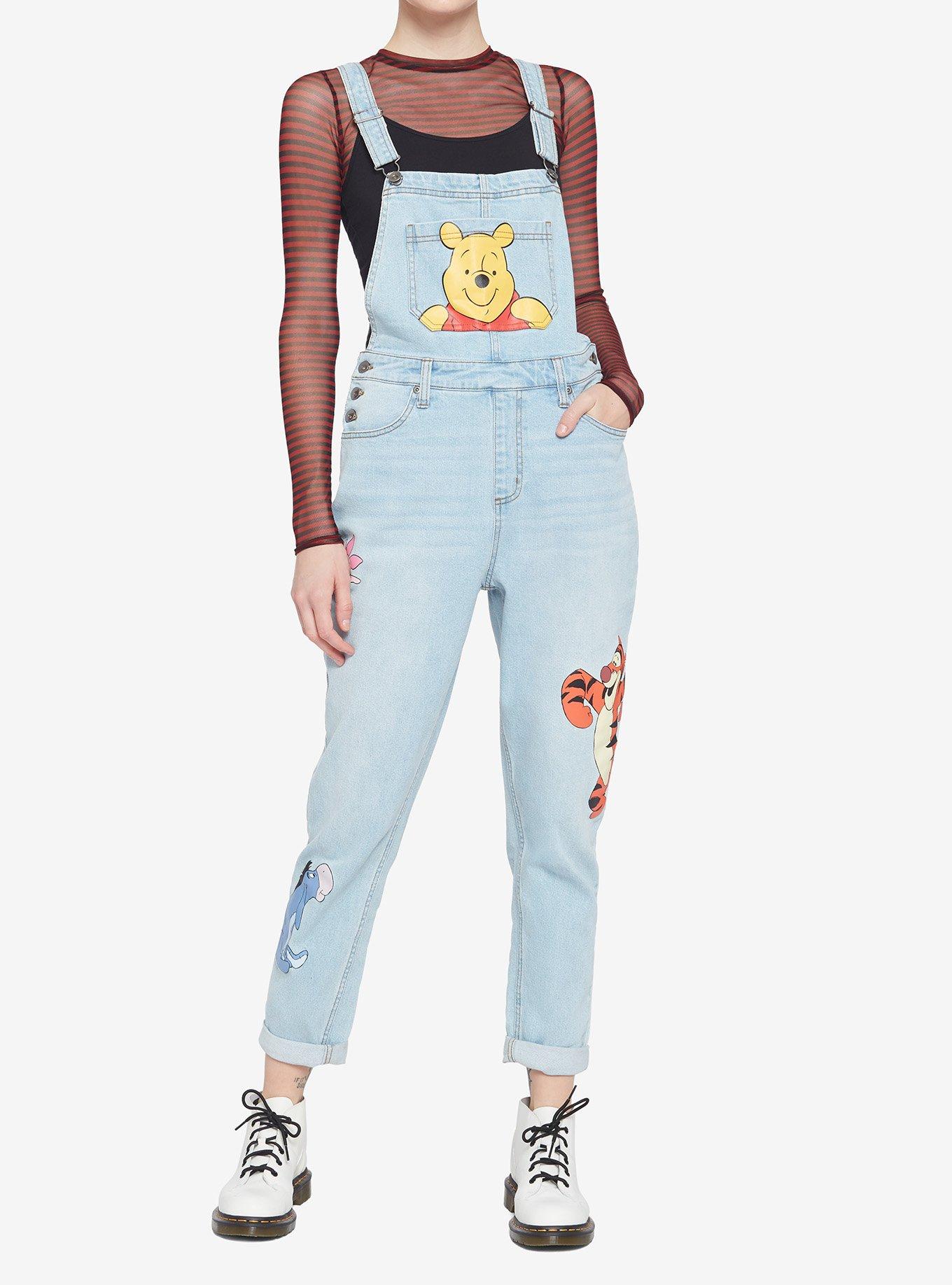 Disney Winnie The Pooh Girls Mom Jean Overalls, MULTI, hi-res