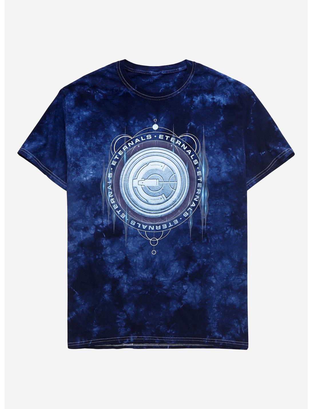 Marvel Eternals Celestial Symbol Tie-Dye T-Shirt - BoxLunch Exclusive, INDIGO TIE DYE, hi-res