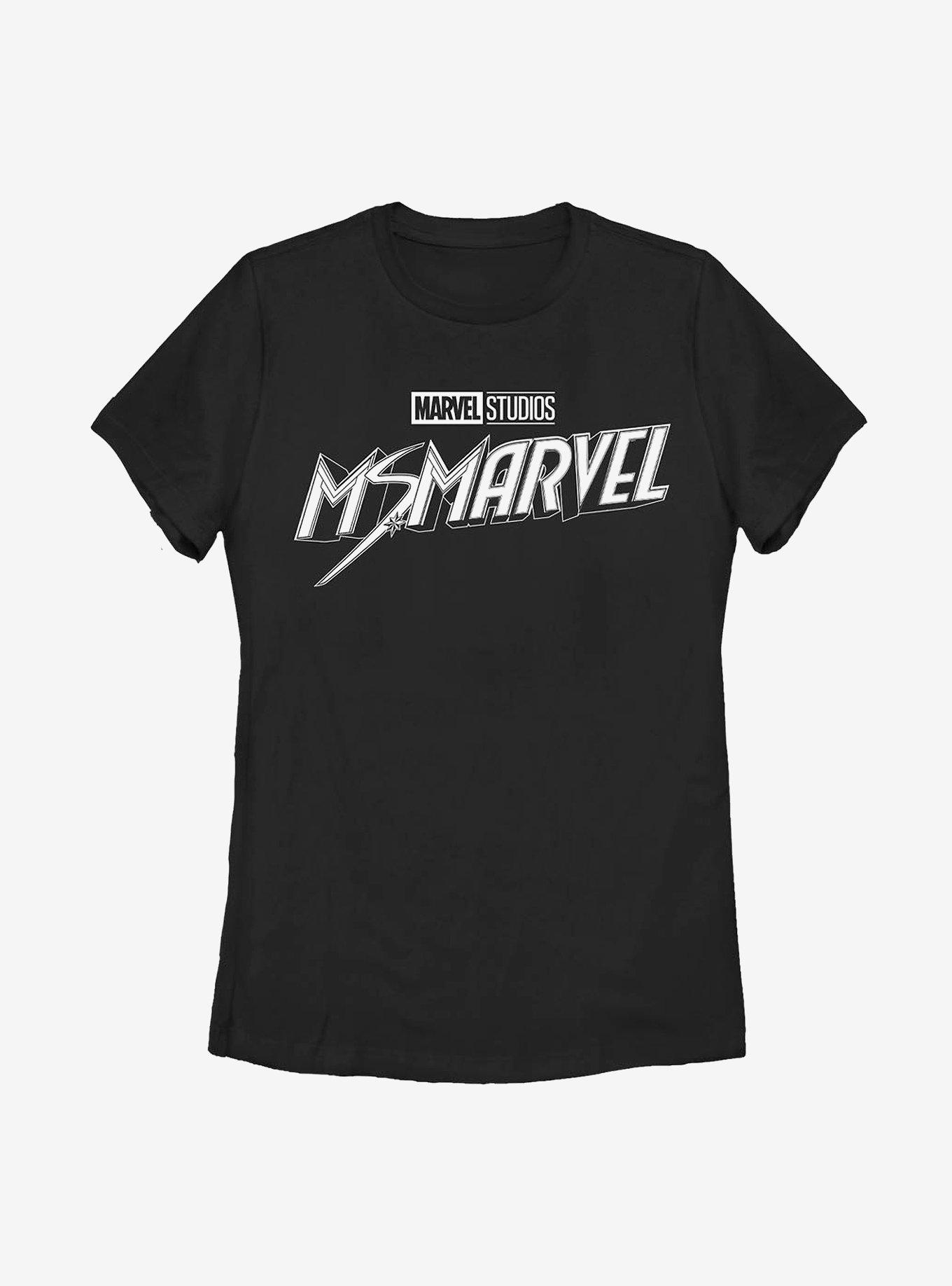Marvel Ms. Marvel Black And White Womens T-Shirt, BLACK, hi-res