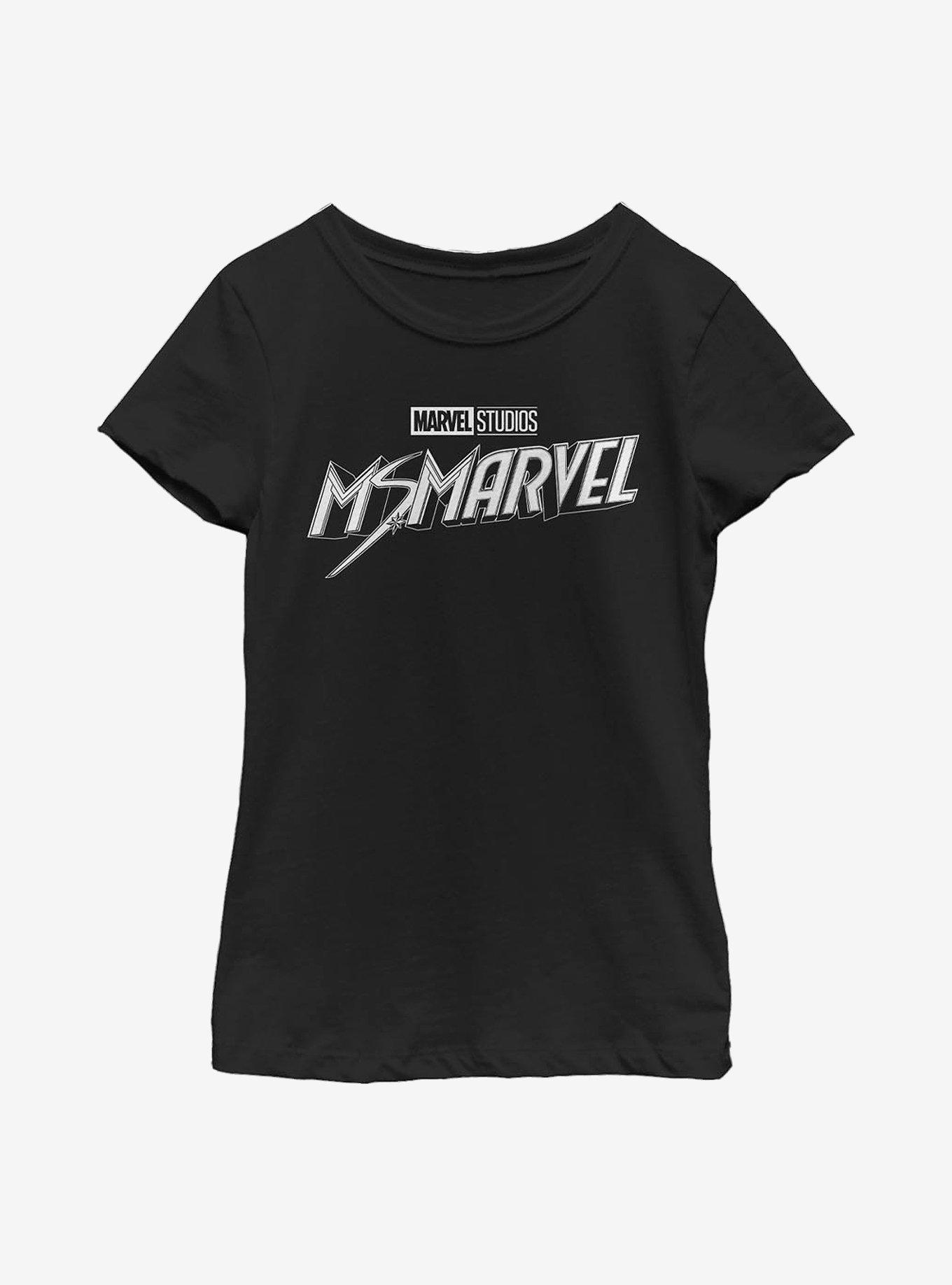 Marvel Ms. Marvel Black And White Youth Girls T-Shirt, , hi-res