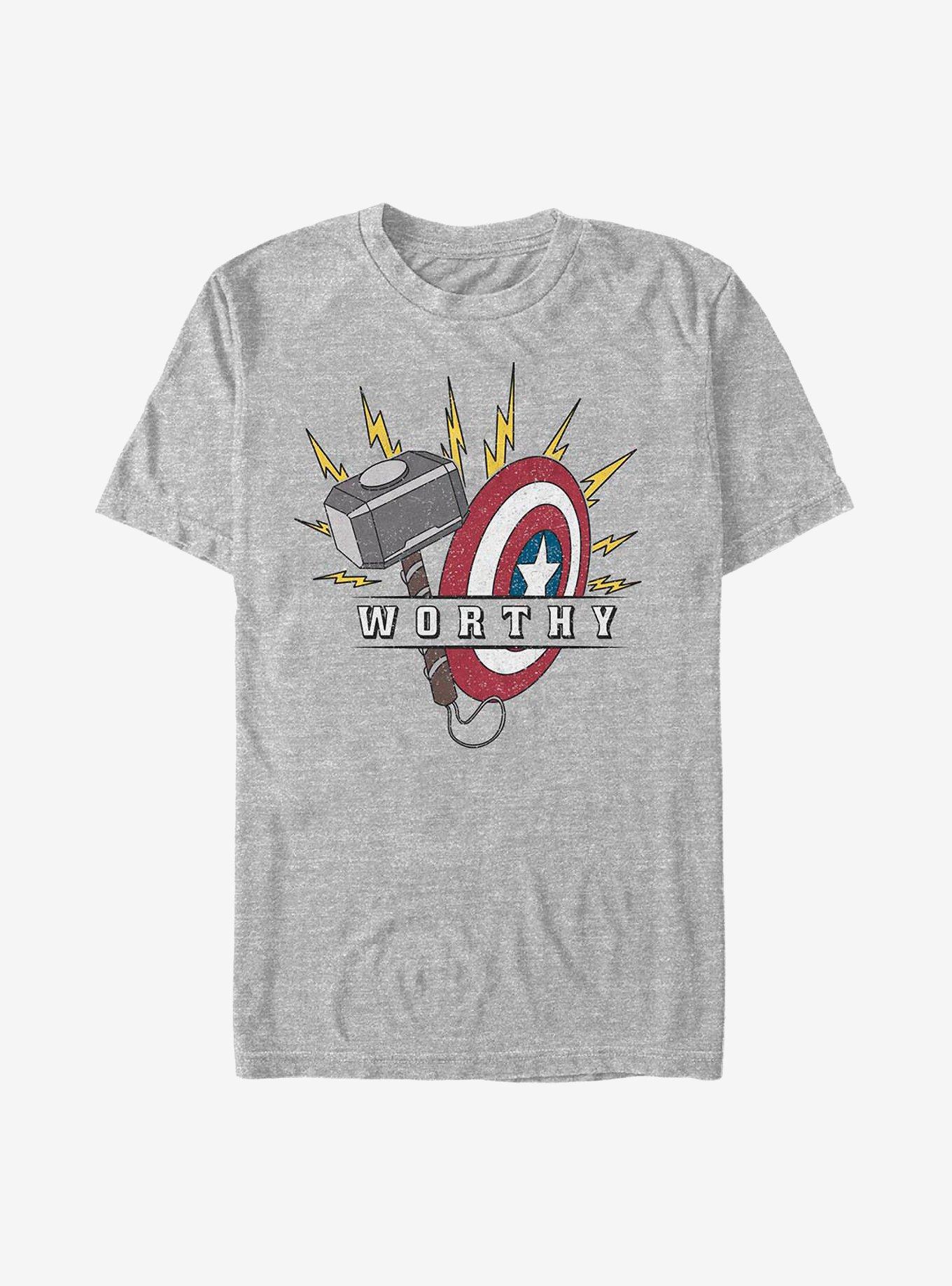 Marvel Avengers Worthy Hammer And Shield T-Shirt, ATH HTR, hi-res