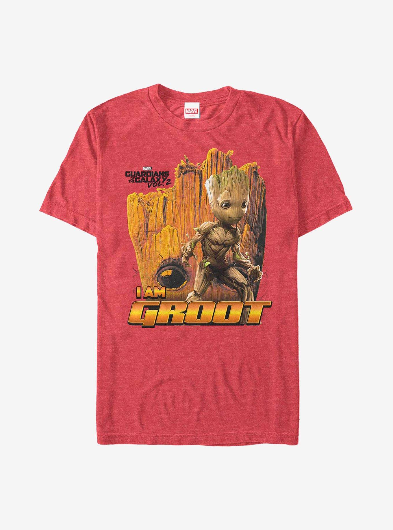 Marvel Guardians Of The Galaxy I Am Groot T-Shirt, RED HTR, hi-res