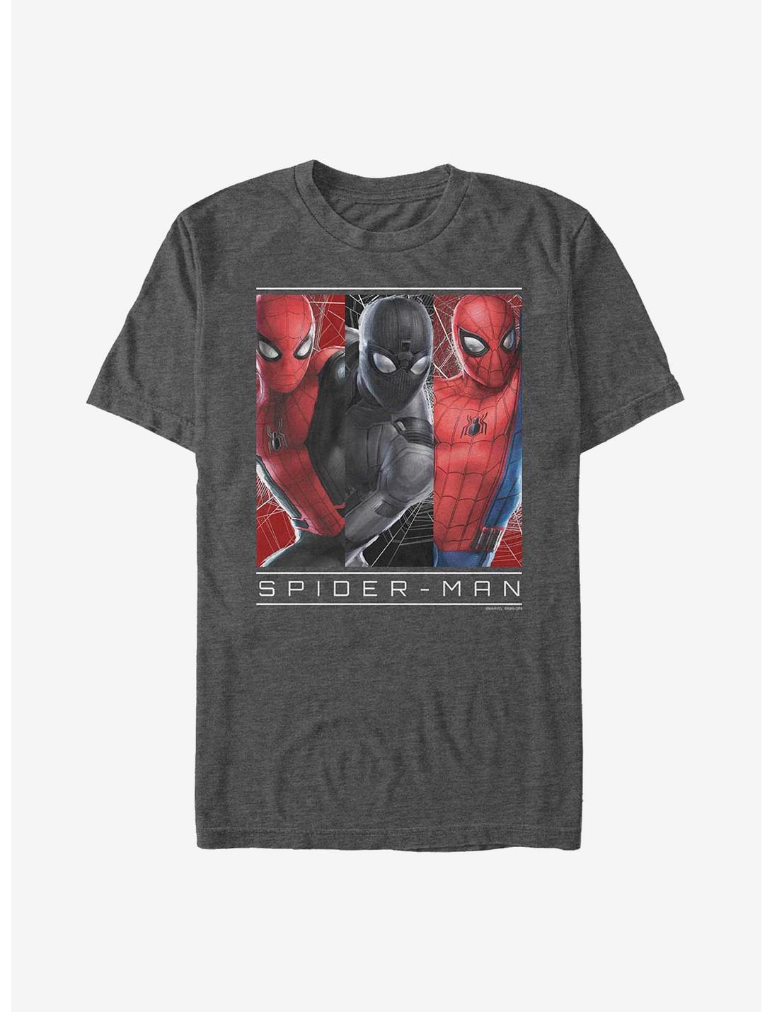 Marvel Spider-Man Three Spidey Suits T-Shirt, CHAR HTR, hi-res