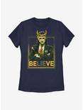 Marvel Loki Believe Political Motive Womens T-Shirt, NAVY, hi-res